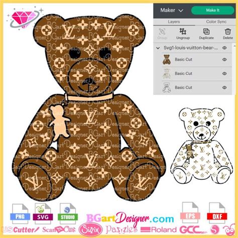 louis vuitton bear svg